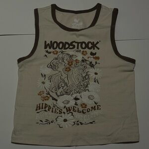 Woodstock Tank Top - Cream and Brown